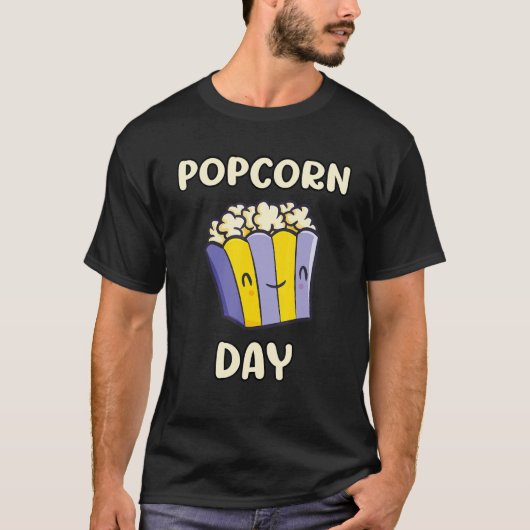 Popcorn ontwerp nationale dag popcorn overs t-shirt (Voorkant)