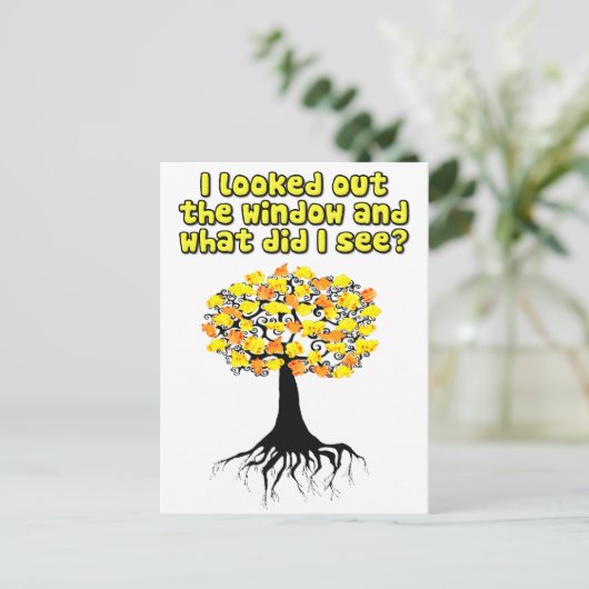 Popcorn op de abrikozenboom briefkaart (Staand voorkant)