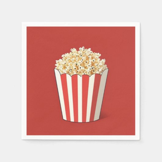 Popcorn op een rode achtergrond servet (Voorkant)