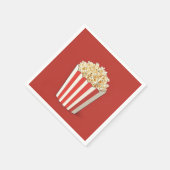 Popcorn op een rode achtergrond servet (Hoek)