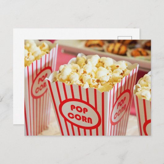 Popcorn op het briefkaart van het cinema-afbeeldin (Voorkant / Achterkant)