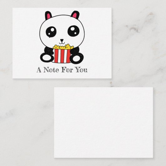 Popcorn Panda Note Cards Set of 10 Notitiekaartje (Voorkant / Achterkant)