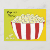 Popcorn Party Invitation Uitnodiging Briefkaart (Voorkant)