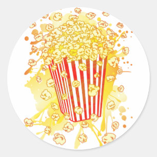 POPCORN_PARTY RONDE STICKER