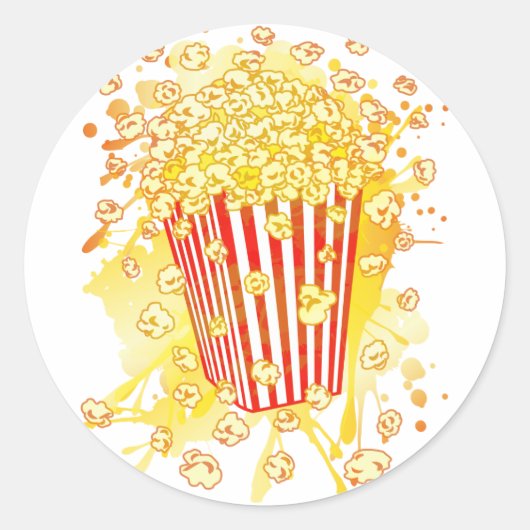 POPCORN_PARTY RONDE STICKER (Voorkant)