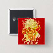 POPCORN_PARTY VIERKANTE BUTTON 5,1 CM (Voorkant /achterkant)