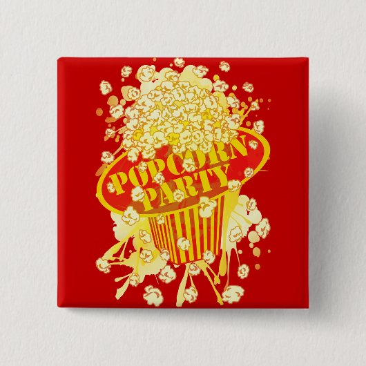 POPCORN_PARTY VIERKANTE BUTTON 5,1 CM (Voorkant)