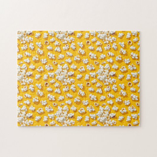 Popcorn patroon op gele achtergrond legpuzzel (Horizontaal)