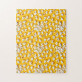 Popcorn patroon op gele achtergrond legpuzzel (Verticaal)