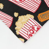 Popcorn Pattern film Night Theater Fun Black Fleece Deken (Hoek)
