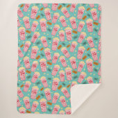 Popcorn Pattern Night Theater Fun Blauwgroen Sherpa Deken (Voorkant)