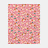 Popcorn Pattern Night Theater Fun Pink Fleece Deken (Voorkant)