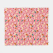 Popcorn Pattern Night Theater Fun Pink Fleece Deken (Voorkant (Horizontaal))