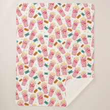 Popcorn Pattern Night Theater Fun White