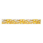 Popcorn Pattern on Yellow Background Satijnen Lint (Voorkant)