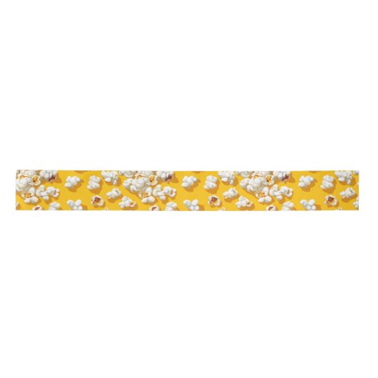Popcorn Pattern on Yellow Background Satijnen Lint (Voorkant)