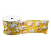 Popcorn Pattern on Yellow Background Satijnen Lint (Spoel)