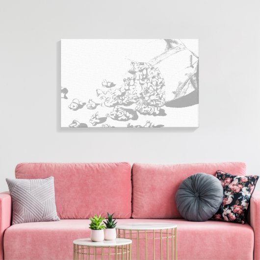 Popcorn Pencil Tekening door Sara Motolanez Canvas Afdruk (Insitu (Woonkamer))