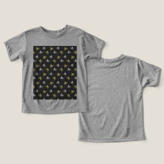 Popcorn Peuter T-Shirt (Grijs & Boter Geel) (Ontwerp Voorkant & Achterkant)