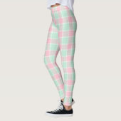 Popcorn Pink / Mint Plaid Vrouwen Leggings (Links)