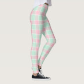 Popcorn Pink / Mint Plaid Vrouwen Leggings (Rechts)