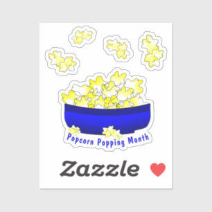 Popcorn Popping Maand Sticker