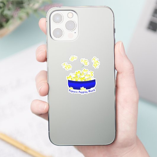 Popcorn Popping Maand Sticker (Telefoon)