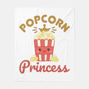 Popcorn Princess Movie Theater Popcorn Girls Women Fleece Deken