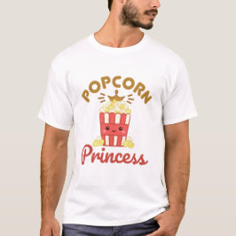 Popcorn Princess Movie Theater Popcorn Girls Women T-shirt