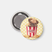 Popcorn Pug Magneet (Voorkant / Achterkant)