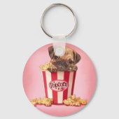 Popcorn Pug Sleutelhanger (Voorkant)