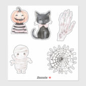 Popcorn Pumpkins Cactus Halloween Sticker (Vel)