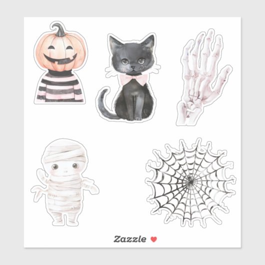 Popcorn Pumpkins Cactus Halloween Sticker (Vel)