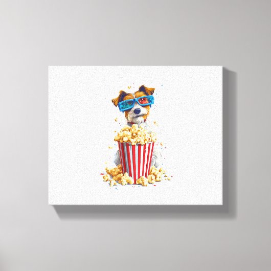 Popcorn Pup - Film Night Dog Canvas Afdruk (Voorkant)