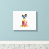 Popcorn Pup - Film Night Dog Canvas Afdruk (Insitu (Houten vloer))