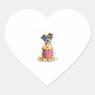 Popcorn Pup � film Night Dog Hart Sticker
