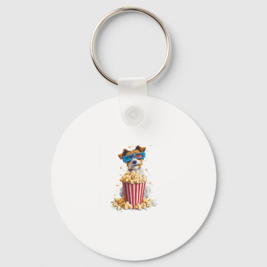 Popcorn Pup � film Night Dog Sleutelhanger (Voorkant)