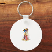 Popcorn Pup � film Night Dog Sleutelhanger (Voorkant)