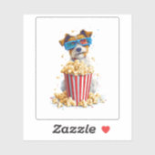 Popcorn Pup � film Night Dog Sticker (Vel)