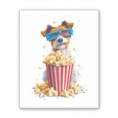 Popcorn Pup � film Night Dog Sticker (Voorkant)