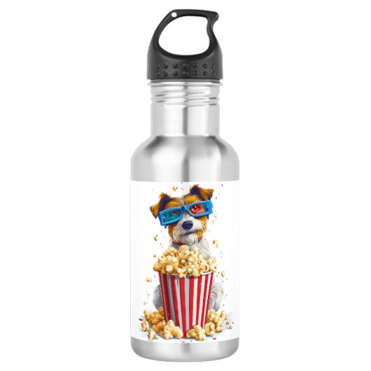 Popcorn Pup - Film Night Dog Waterfles (Voorkant)