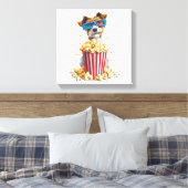 Popcorn Pup � Filmavond Hond Canvas Afdruk (Insitu (Slaapkamer))