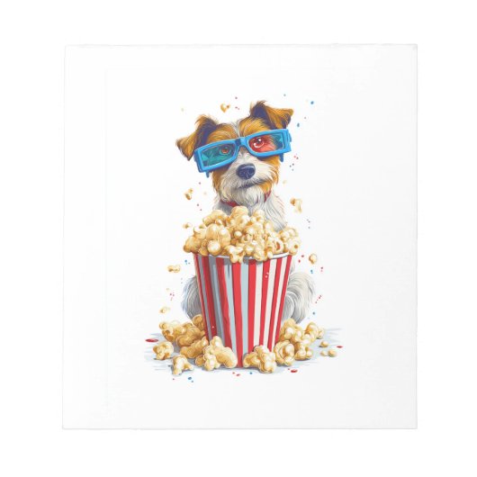 Popcorn Pup � Filmavond Hond Notitieblok (Voorkant)