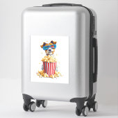 Popcorn Pup � Filmavond Hond Sticker (Koffer)