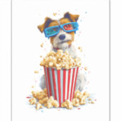 Popcorn Pup � Filmavond Hond Sticker (Voorkant)