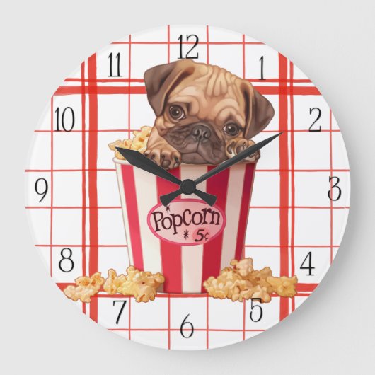 Popcorn puppy grote klok (Voorkant)