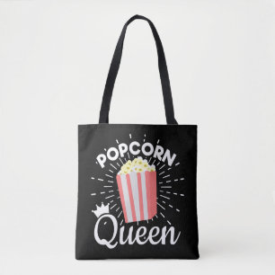 Popcorn Queen Women Girls Movie Popcorn Lover Tote Bag