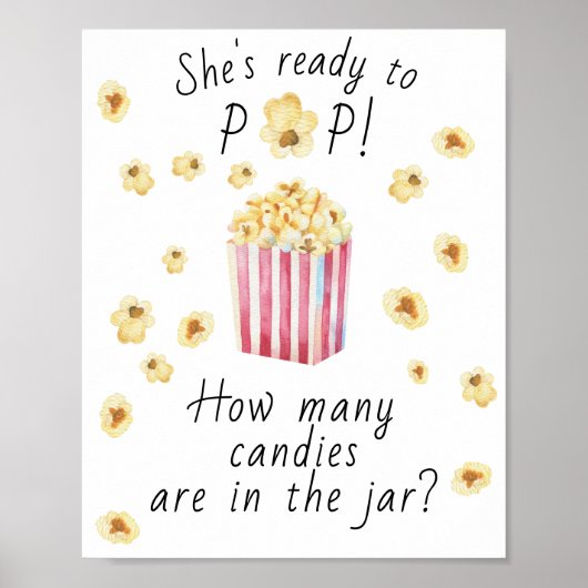 Popcorn - raad hoeveel snoepjes er in de pot zitte poster (Voorkant)