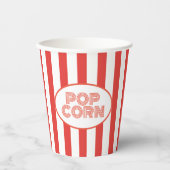 Popcorn Red en White Striped Movie Theme Party Papieren Bekers (Voorkant)