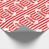 Popcorn Red Stripe, gepersonaliseerd Cadeaupapier (Hoek)